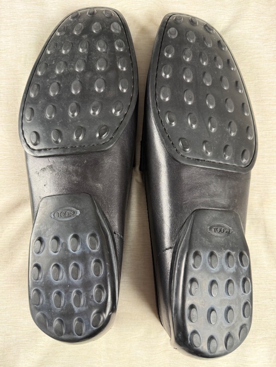 TOD’S Black Leather Driving Loafers | Made in Italy | Men’s 10.5 | Luxury Moccas main image 5